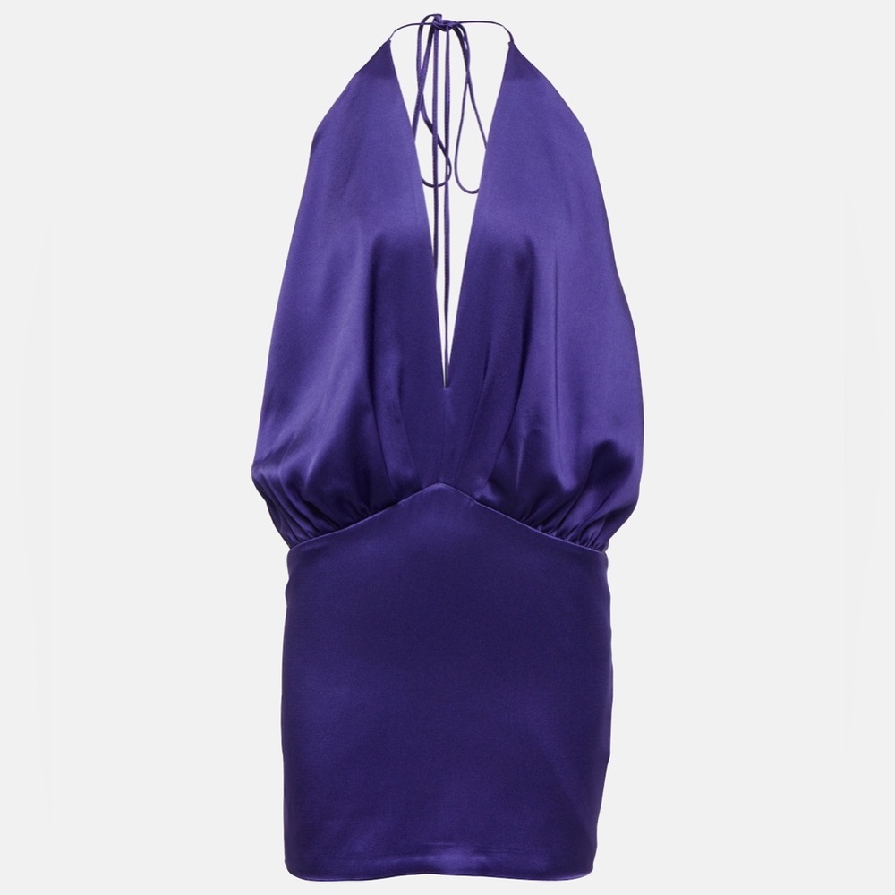 Blumarine Halter Satin Minidress